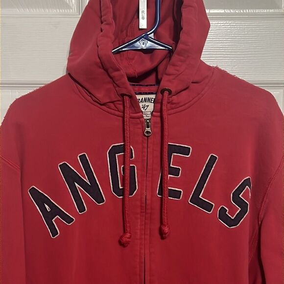 🔥🔥 Vintage ANAHEIM ANGELS MLB Full Zip Reverse Weave Hoodie Jacket - EXCELLENT - Picture 2 of 15
